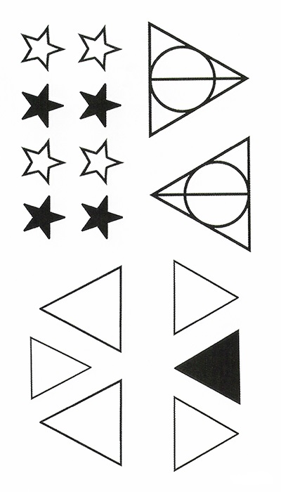 tatouage temporaire étoiles et triangle